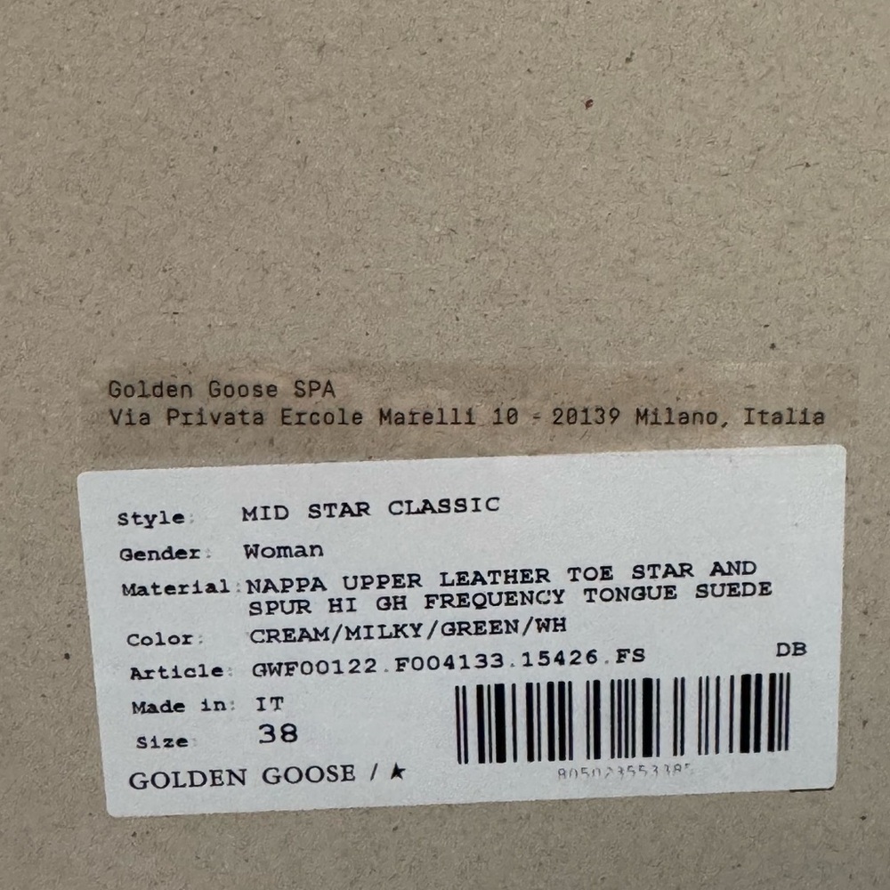 Golden Goose Women's Mid Star Cream Milky Green IT38/ US 8 NWT - Picture 5 of 12